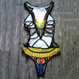 2025 African Dashiki Print One Piece Swimsuit Women High leg cut Swimwear Female Trikini Thong Monokini Brazilian Bathing Suit
