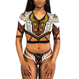 2025 African Dashiki Print One Piece Swimsuit Women High leg cut Swimwear Female Trikini Thong Monokini Brazilian Bathing Suit