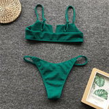 V-Bar Underwired Polka Dot Bikini 2025 Women Swimsuit Female Swimwear Two Pieces Bikini Set Ribbed High Cut Bathing Suit Swim