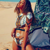 2025 African Dashiki Print One Piece Swimsuit Women High leg cut Swimwear Female Trikini Thong Monokini Brazilian Bathing Suit