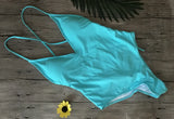 2026 V Neck Scrunch Butt Female Swimwear One Piece Swimsuit Women Backless Monokini Sexy High cut Bathing Suit Swim Bodysuit