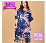 Plus Size Black Women's Summer Lounge Robe Lady New Sexy Home Dress Rayon Nightgown Large Loose Sleepwear Bathrobe Gown S002-B