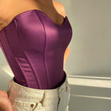 Women’s Sexy Exposed Navel Tube Tops Fashion Solid Color Off-the-shoulder Pullover Strapless Tops Wrap Tops