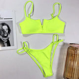 V-Bar Underwired Polka Dot Bikini 2025 Women Swimsuit Female Swimwear Two Pieces Bikini Set Ribbed High Cut Bathing Suit Swim