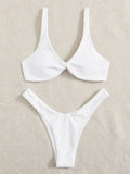 ZTVitality Solid Tie Sexy Bikini 2021 Hot Sale Padded Bra High Leg Bandage Push Up Bikini Set Brazilian Swimsuit Women Swimwear
