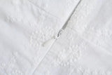 Foridol White Lace Summer Dress for Women Flower Embriodery Cotton Mini Dress Puff Sleeve Lace Up Ruffles Short Beach Dress