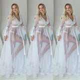 Fashion Sexy Women Solid  Mesh Lace V neck Sleepwear Babydoll See Through Ladies Floral Nightwear Robes