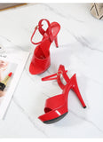Womens High Heels Sandals 13cm Sexy Stripper Party Pumps Shoes Women Gladiator Platform Candy Color Sandals9j4r