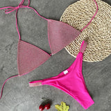Shiny Sequins Diamond Micro Bikini 2025 Women Swimsuit Female Halter Swimwear Two Pieces Bikini Set Brazilian Bathing Suit Swim