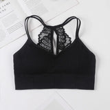 Women Tank Crop Top Seamless Underwear Lace Cropped Crop Tops Female Intimates Sexy Lingerie Plus Size Padded Camisole Femme