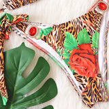 Sexy Leopard Crystal Diamond Bikini 2025 Women Swimsuit Female Halter Swimwear Two Pieces Bikini set Brazilian Bathing Suit Swim
