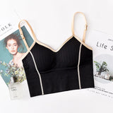 Women Bra Tank Crop Top Seamless Underwear Female Crop Tops U-shaped Back Sports Intimates Sexy Lingerie Padded Camisole Femme