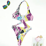 2025 Sexy High Cut Out Halter Female Swimwear One Piece Swimsuit Women Cross Bandage Monokini Bather Bathing Suit Swim Beachwear