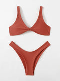 ZTVitality Solid Tie Sexy Bikini 2021 Hot Sale Padded Bra High Leg Bandage Push Up Bikini Set Brazilian Swimsuit Women Swimwear