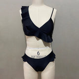 ZTVitality Sexy Bikinis Push Up Bikini 2021 Newest Solid Padded Bra Asymmetrical Ruffles Swimsuit Female Swimwear Women Biquini