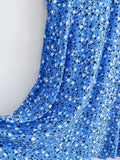 Foridol Blue Floral Print Summer Beach Dress Women Casual Holiday Short Sleeve Dress Boho Sundress Vestidos Fashion Clothes