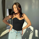 Women’s Sexy Exposed Navel Tube Tops Fashion Solid Color Off-the-shoulder Pullover Strapless Tops Wrap Tops