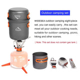 Widesea Camping Cookware Set Portable Pot Stove Knife Fork Cup