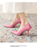 Pumps shoes Women Fashion Office Basic High Heels Work Lady Shoes Black Pink Green Thin Heels Brand Point Toe998
