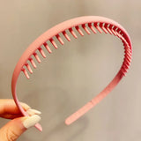 Women Simple Colorful Matte Toothed Hairbands Broken Hair Finishing Headband Outdoor Hair Hoop Headwear Fashion Hair Accessories