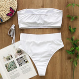 2026 Snake Printed Bandeau Bikini High Waist Swimsuit Women Vintage Swimwear Female Waist Belt Bikini Set Push Up Bathing Suit