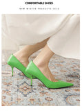 Pumps shoes Women Fashion Office Basic High Heels Work Lady Shoes Black Pink Green Thin Heels Brand Point Toe998