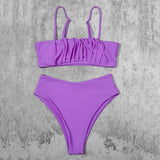 ZTVitality Folds Green Bikinis 2025 New Arrival Sexy Bikini Push Up Straps Padded Bra High Waist Swimsuit Female Swimwear Women