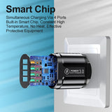3in1 Cable 45W USB Charger Fast Charge QC 3.0 Wall Charging For iPhone 14 13 Samsung Xiaomi Mobile EU US Plug Adapter Travel