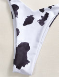 Sexy Printed Ruffled Frilled Thong Bikini Women Swimwear Female Swimsuit Two Pieces Bikini set Micro String Bathing Suit Swim