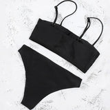 ZTVitality Solid Sexy Bikinis Push Up Bikini 2026 New Arrival Straps Padded Bra Mid Waist Swimsuit Solid Swimwear Women Biquini