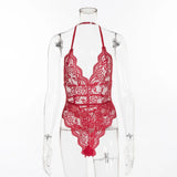 Women Sexy Underwear Set Lace Fishnet Bodysuit Lingerie Floral Perspective Sleepwear Transparent Lingerie Set One-Piece Bra Sets