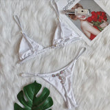 2026 Micro G String Diamond Bikini Women Swimsuit Female Triangle Swimwear Two Pieces Bikini Set Halter Bather Bathing Suit Swim