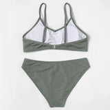 ZTVitality Sexy Solid Bikini Set 2025 New Arrival Padded Bra Push Up V-Neck Swimsuit Women Swimwear Summer Brazilian Beachwear