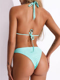 Halter Shiny Crystal Diamond Bikini Women Bandage Swimsuit Female Swimwear Rhinestone Bikini set Brazilian Bathing Suit Swim