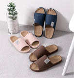 Breathable Flax Slippers Women Men Indoor Mute Slipper Anti-slip Lovers House Floor Shoes Soft  Ladies Summer Home Slides