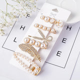 1Set Handmade Pearls Hair Clips Pin for Women Fashion Geometric Flower Barrettes Headwear Girls Sweet Hairpins Hair Accessories