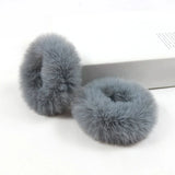 2Pcs Winter Warm Soft Hair Scrunchies Faux Fur Hair Rope Women Girl Ponytail Holder Elastic Hair Band Fluffy Hair Tie Accessory