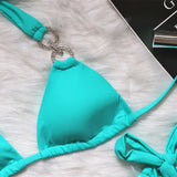 Luxury Rhinestones Bikin 2026 New Women Solid Red Blue Bandage Cross Diamond Thong Swinsuit Beach Bathing Suit Swimwear Biquini
