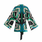 Foridol Oversized Green Print Boho Women Shorts Sets Shirts Shorts Pants Three Pieces Fashion Suits Matching Sets 2025 Summer