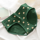 Cotton Panties Women Panties Green Print Briefs Low Waist Underwear Female Underpants Lingerie Cartoon Panty M-XL
