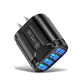 4 USB 45W USB Charger Fast Charge QC 3.0 Wall Charging For iPhone 12 11 Samsung Xiaomi Mobile 4 Ports EU US Plug Adapter Travel