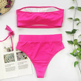 2026 Snake Printed Bandeau Bikini High Waist Swimsuit Women Vintage Swimwear Female Waist Belt Bikini Set Push Up Bathing Suit