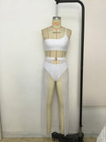 New One shoulder Bikini 2025 Female Swimsuit Women Swimwear Three-pieces Bikini set Mesh Long Skirt Beach wear Bathing Suit Swim