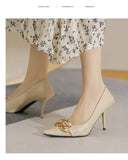 Women Pumps Luxury Female High Heels Metal Pointed Toe Professional Dress Party Ladies Office Shoe 2021Summer Fashion Large Size