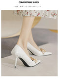 Women Pumps Luxury Female High Heels Metal Pointed Toe Professional Dress Party Ladies Office Shoe 2021Summer Fashion Large Size
