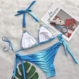 Sexy Leopard Crystal Diamond Bikini 2025 Women Swimsuit Female Halter Swimwear Two Pieces Bikini set Brazilian Bathing Suit Swim