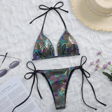 Sexy Leopard Bikini 2025 Halter Swimsuit Women String Swimwear Female Micro Bikini Set Brazilian Bathing Suit Push Up Swim Wear