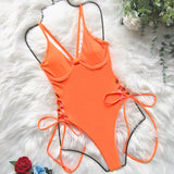Splicing High Cut Out One Piece Swimsuit Women Tassel Swimwear Female Sexy Bathing Suit String Leopard Bikini 2025 Monokini Lady