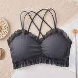Sexy Bra Tube Top Lace Bralette Women Crop Top Female Sexy Lingerie Beauty Back Intimates Crop Top Seamless Padded Underwear