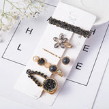 1Set Handmade Pearls Hair Clips Pin for Women Fashion Geometric Flower Barrettes Headwear Girls Sweet Hairpins Hair Accessories